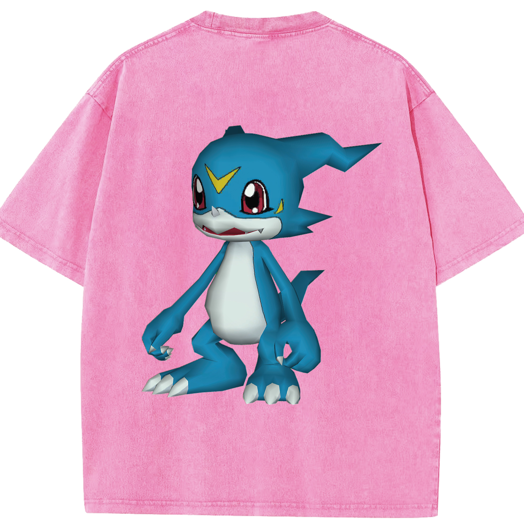 （画像用） Digimon デジタルモンスター/デジモン 綿100% ヴィンテージ風 半袖Tシャツ（背面プリント）